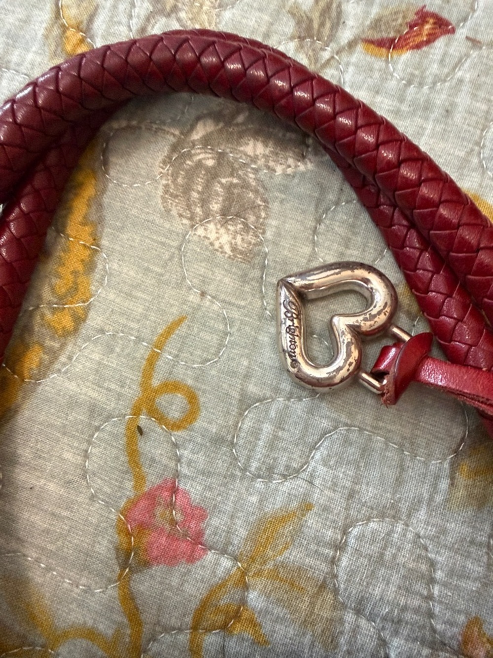 Brighton Red Braided-Handle Satchel with Heart Charm - Picture 7 of 7